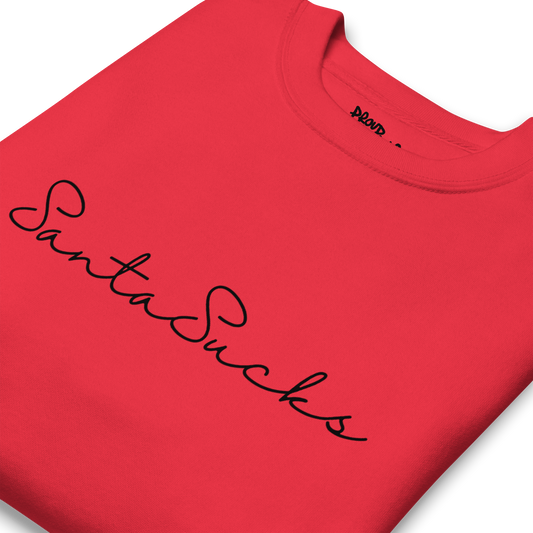 Santa Sucks Premium Unisex Sweatshirt - Black Print Edition