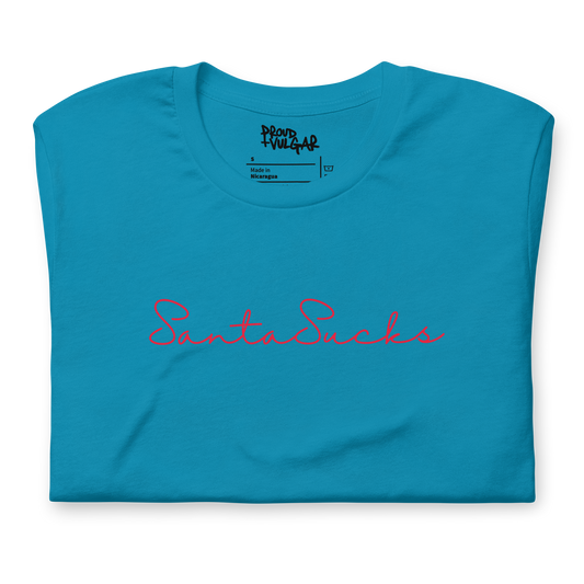 Santa Sucks Unisex T-Shirt - Red Print Edition