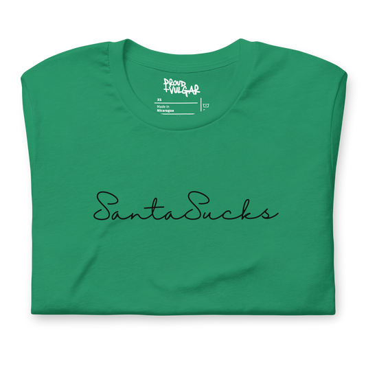 Santa Sucks Unisex T-Shirt - Black Print Edition