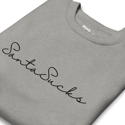 Santa Sucks Premium Unisex Sweatshirt - Black Print Edition