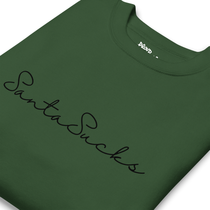 Santa Sucks Premium Unisex Sweatshirt - Black Print Edition