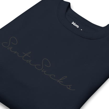 Santa Sucks Premium Unisex Sweatshirt - Black Print Edition