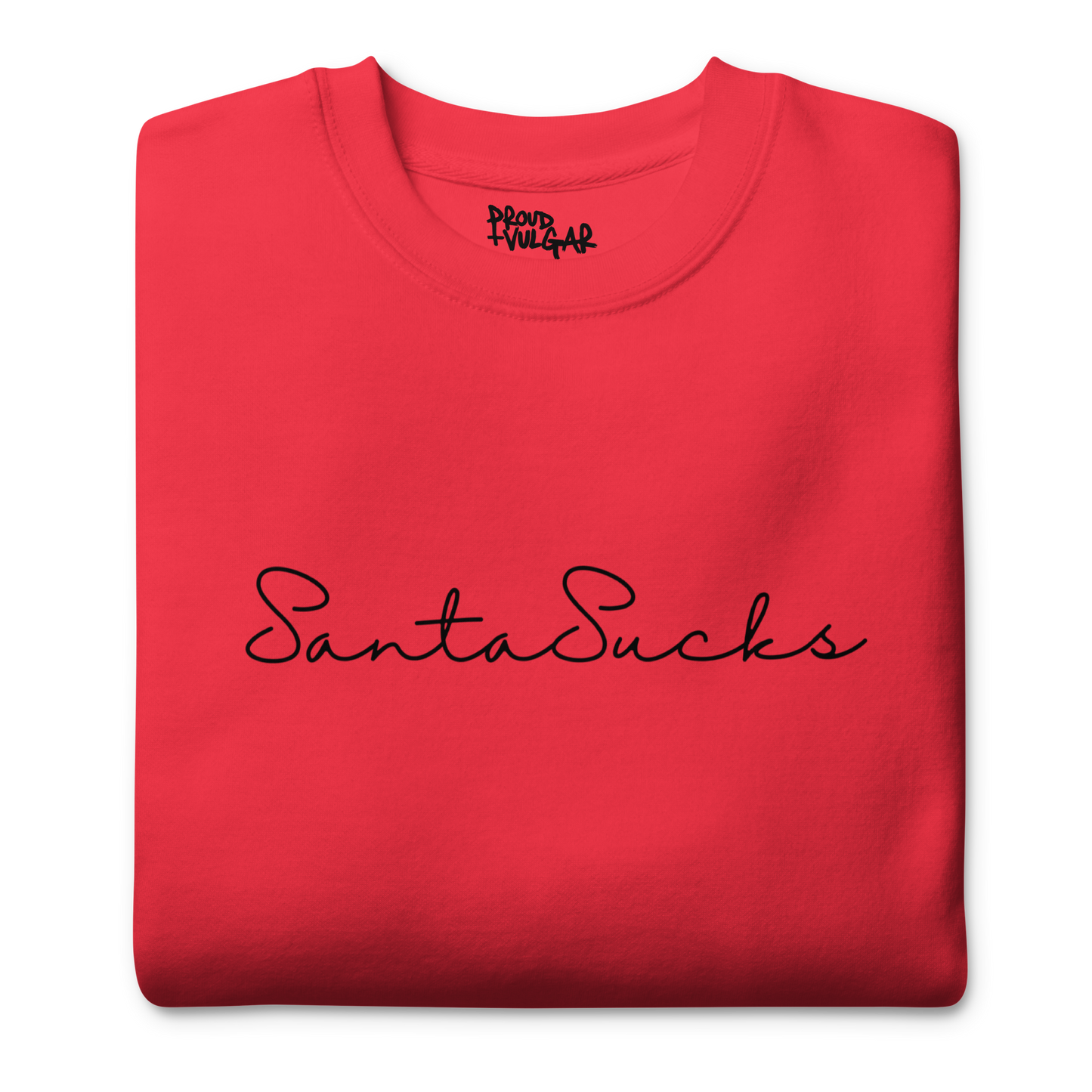 Santa Sucks Premium Unisex Sweatshirt - Black Print Edition