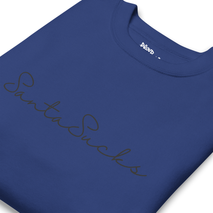 Santa Sucks Premium Unisex Sweatshirt - Black Print Edition