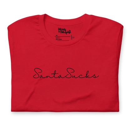 Santa Sucks Unisex T-Shirt - Black Print Edition