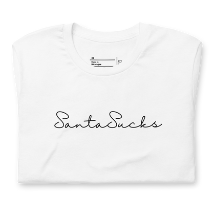 Santa Sucks Unisex T-Shirt - Black Print Edition