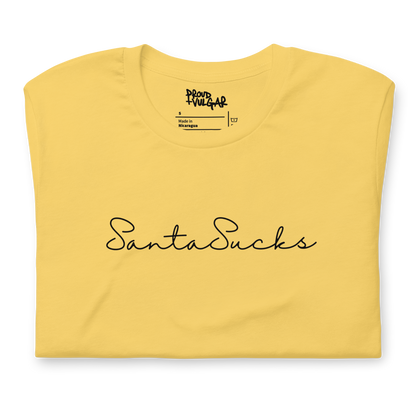 Santa Sucks Unisex T-Shirt - Black Print Edition